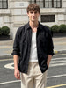 Men's Black Regular Fit Solid Casual Shirt