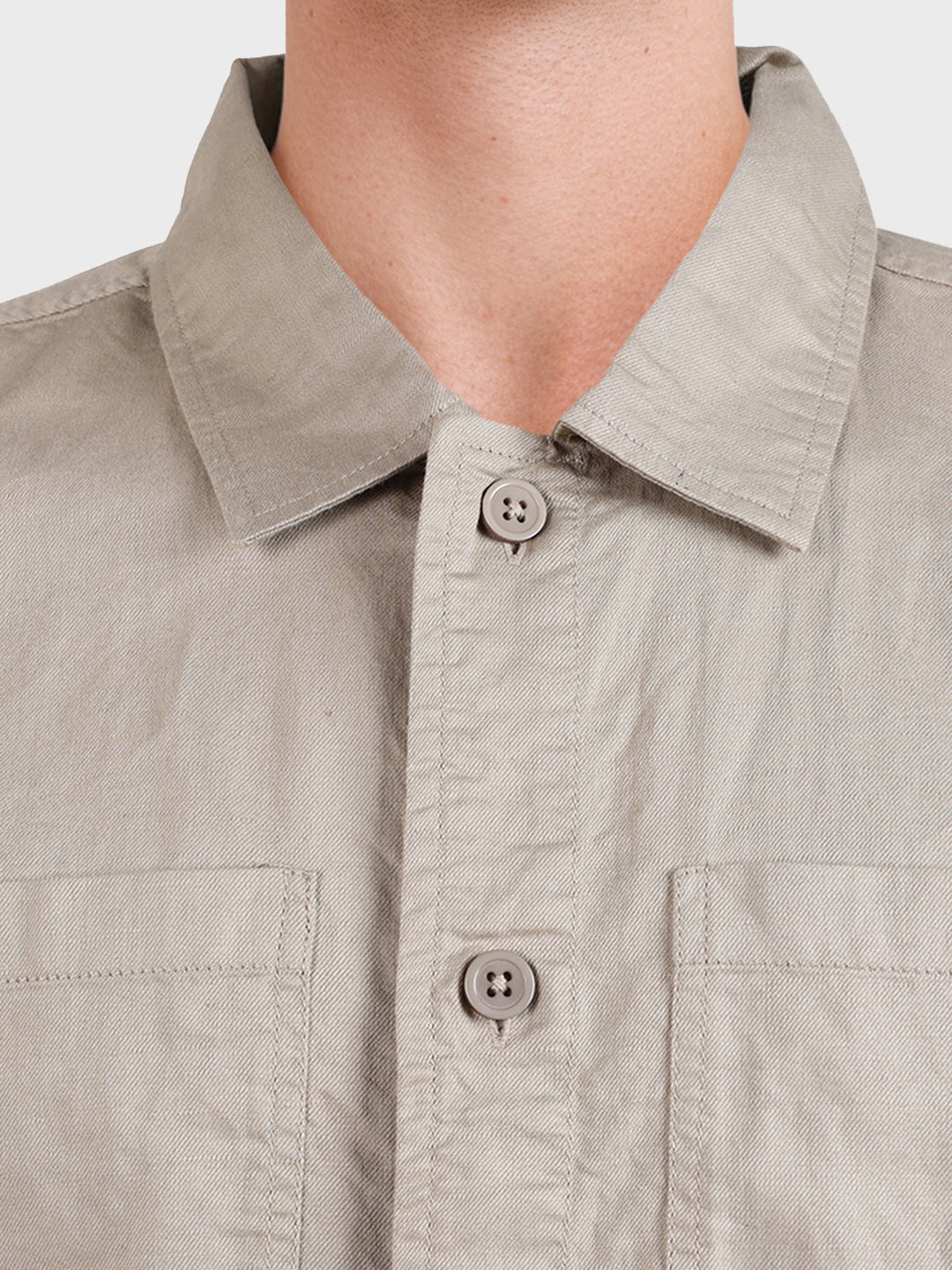 Men's Khaki Regular Fit Solid Casual Shirt
