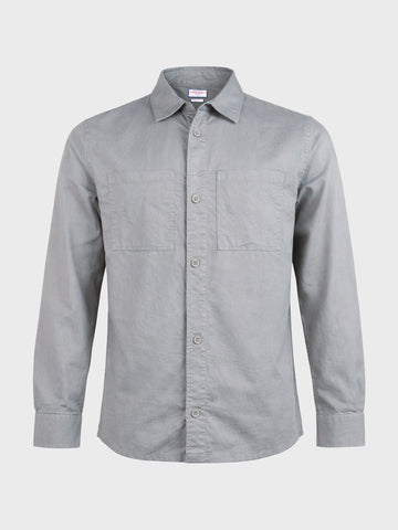 Men's Grey Oversized Fit Solid Casual Shirt