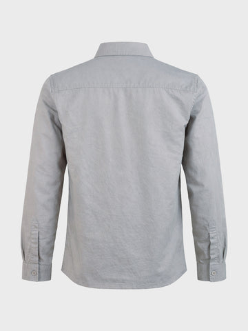 Men's Grey Oversized Fit Solid Casual Shirt