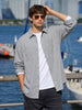 Men's Grey Oversized Fit Solid Casual Shirt