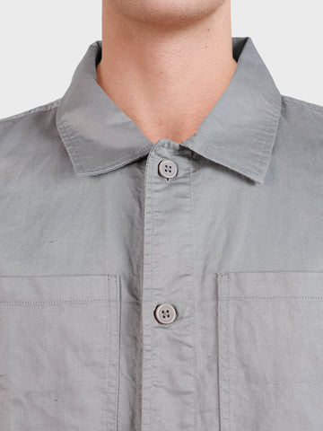 Men's Grey Oversized Fit Solid Casual Shirt