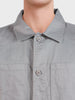 Men's Grey Oversized Fit Solid Casual Shirt