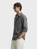 Men's Grey Oversized Fit Solid Casual Shirt