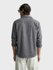 Men's Grey Oversized Fit Solid Casual Shirt