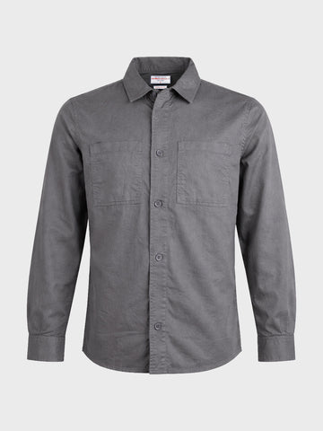 Men's Grey Oversized Fit Solid Casual Shirt