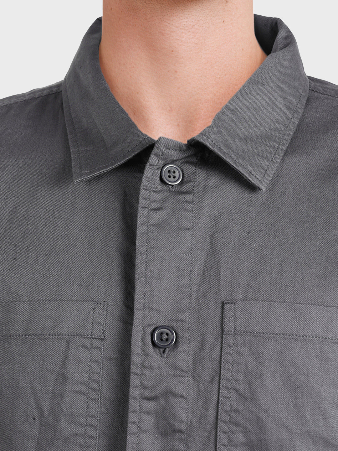 Men's Grey Oversized Fit Solid Casual Shirt