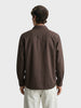 Men's Brown Oversized Fit Solid Casual Shirt