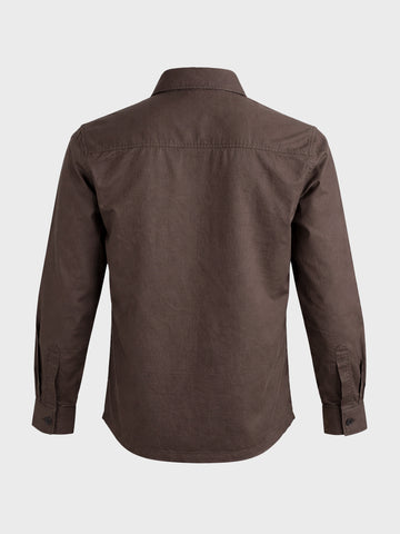 Men's Brown Oversized Fit Solid Casual Shirt
