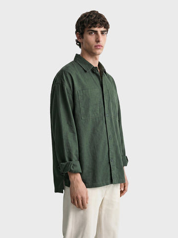 Men's Green Oversized Fit Solid Casual Shirt