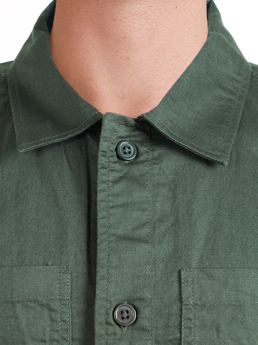 Men's Green Oversized Fit Solid Casual Shirt