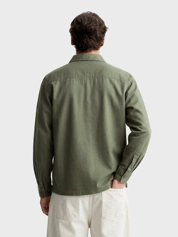 Men's Green Regular Fit Solid Casual Shirt