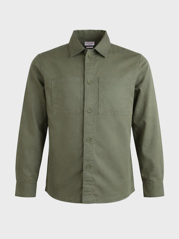 Men's Green Regular Fit Solid Casual Shirt