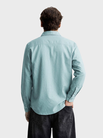 Men's Green Oversized Fit Solid Casual Shirt