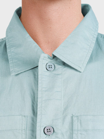 Men's Green Oversized Fit Solid Casual Shirt