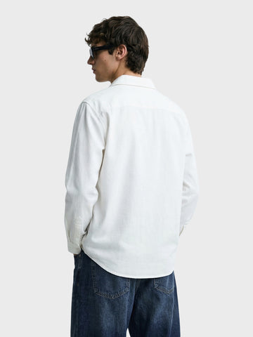 Men's White Regular Fit Solid Casual Shirt