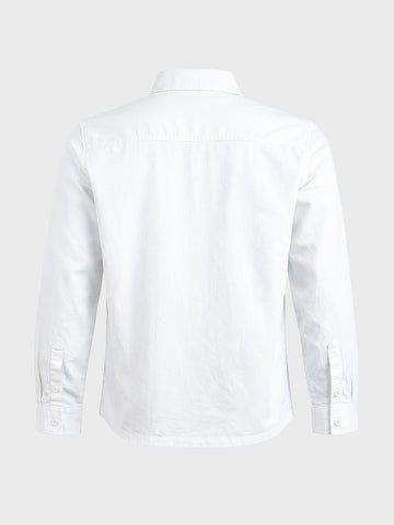 Men's White Regular Fit Solid Casual Shirt