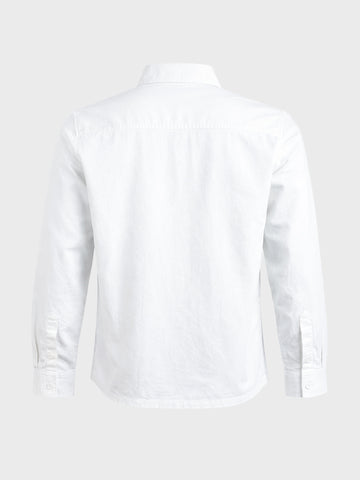 Men's White Regular Fit Solid Casual Shirt