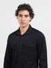 Men's Black Regular Fit Utility Solid Shirt