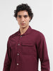 Men's Maroon Regular Fit Utility Solid Shirt