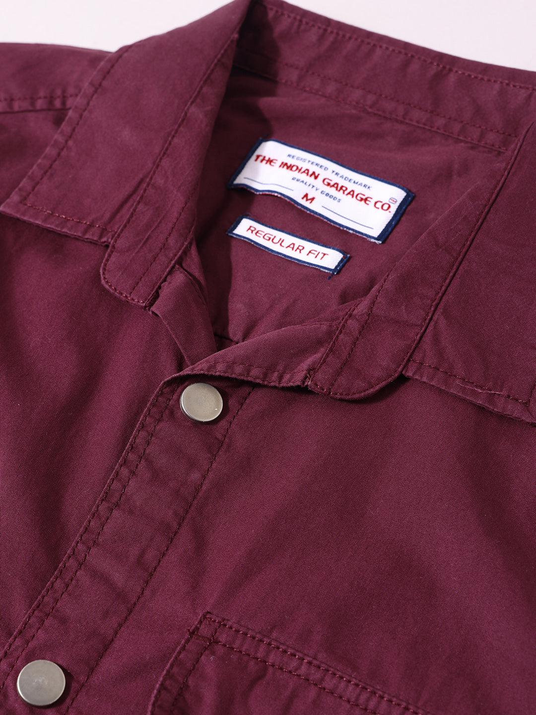 Men's Maroon Regular Fit Utility Solid Shirt