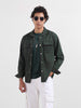 Men's Green Regular Fit Utility Solid Shirt