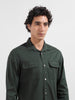 Men's Green Regular Fit Utility Solid Shirt