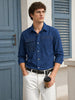 Men's Blue Regular Fit Solid Utility Shirt