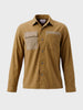 Men's Khaki Regular Fit Solid Utility Shirt