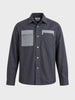 Men's Grey Regular Fit Solid Utility Shirt