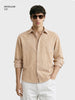 Men's Orange Regular Fit Textured Casual Shirts