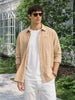 Men's Orange Regular Fit Textured Casual Shirts
