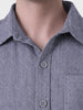 Men's Black Regular Fit Textured Casual Shirts
