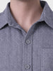 Men's Black Oversized Fit Textured Casual Shirts