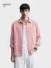 Men's Pink Oversized Fit Textured Casual Shirts
