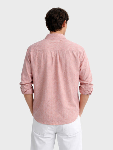 Men's Pink Oversized Fit Textured Casual Shirts