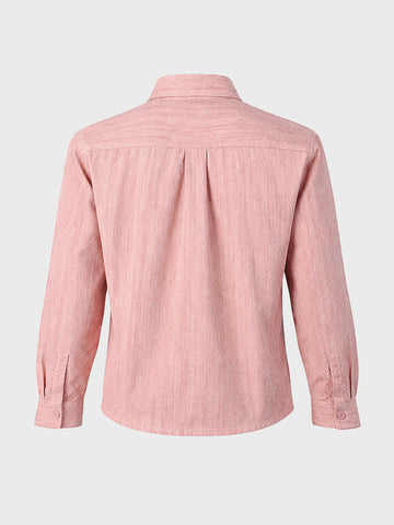Men's Pink Oversized Fit Textured Casual Shirts