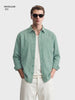 Men's Green Oversized Fit Textured Casual Shirts