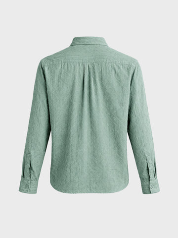 Men's Green Oversized Fit Textured Casual Shirts