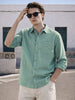 Men's Green Regular Fit Textured Casual Shirts