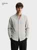 Men's Grey Regular Fit Textured Resort Wear Shirt