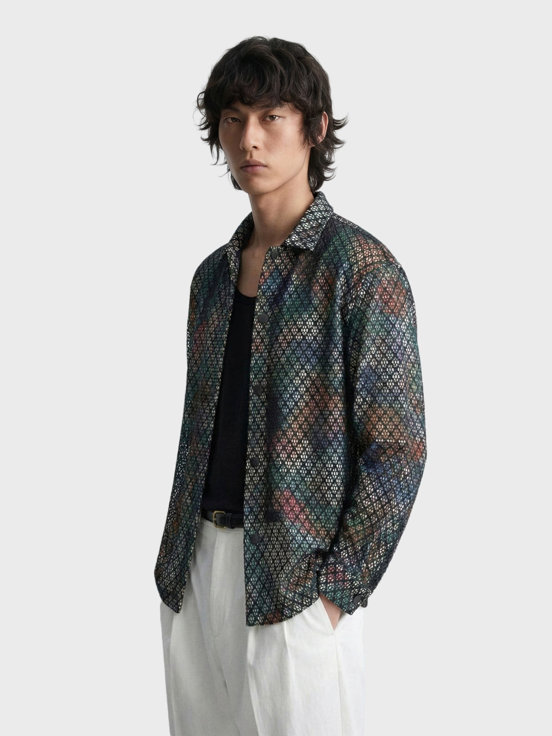 Men's Multicolor Regular Fit Textured Casual Shirts