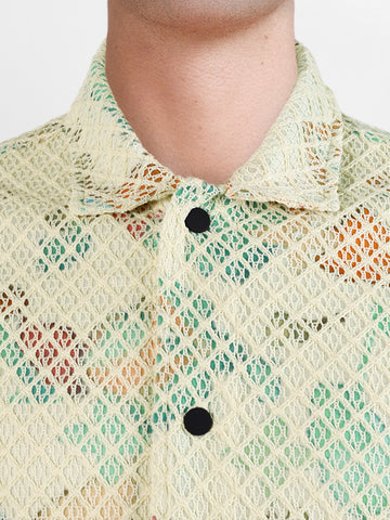 Men's Cream Regular Fit Solid Casual Shirts