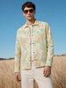Men's Cream Regular Fit Solid Casual Shirts