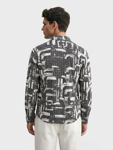 Men's Black Relaxed Fit Solid Casual Shirt
