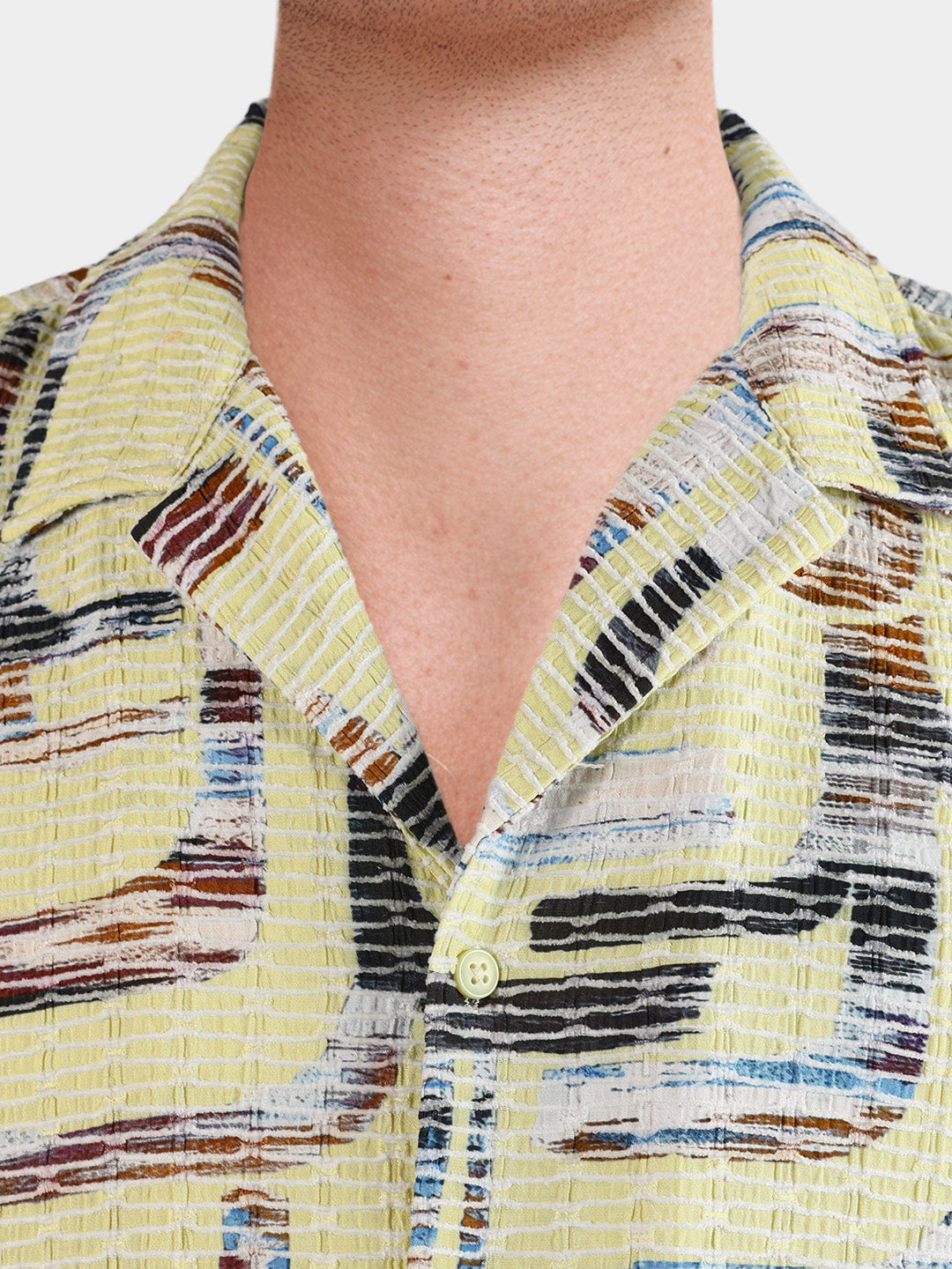 Men's Yellow Relaxed Fit Solid Casual Shirt