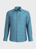 Men's Blue Regular Fit Textured Casual Shirt