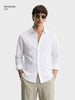 Men's White Regular Fit Textured Casual Shirt