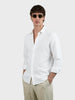 Men's White Regular Fit Textured Casual Shirt