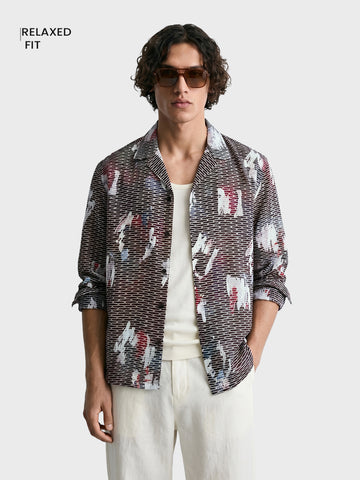 Men's Grey Relaxed Fit Solid Casual Shirt